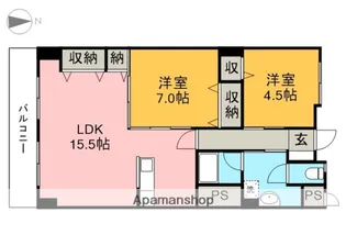 コーポ小尾【202号室】の間取り