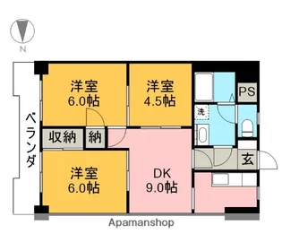 幸洋ハイツ三番町【2階】の間取り