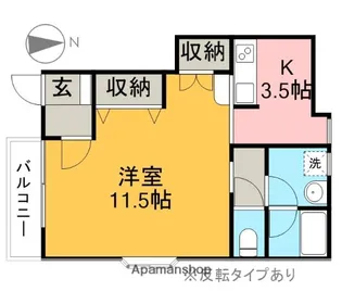 カームハイツタカセD棟【1階】の間取り