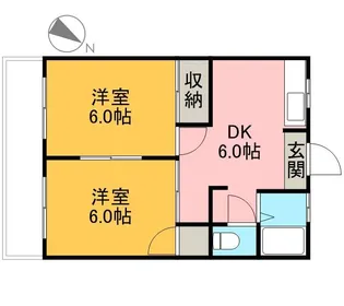 メゾンドベルB【102号室】の間取り