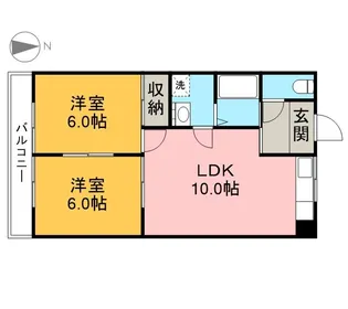 コーシュ箕輪 Ⅱ【202号室】の間取り