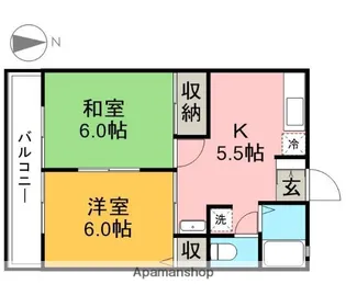 グリーンフラットA【2階】の間取り