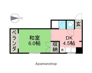 西ハイツ【405号室】の間取り