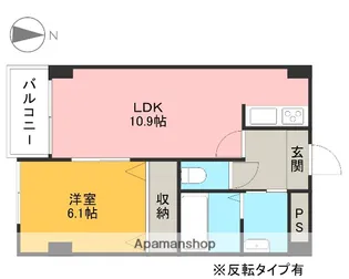 1LDKの間取り画像