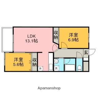 アールベール【402号室】の間取り