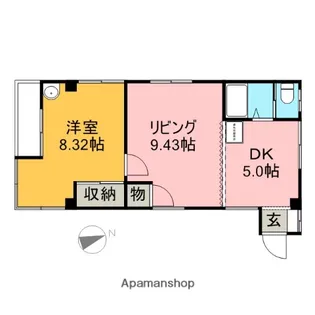 グランディア五代【305号室】の間取り