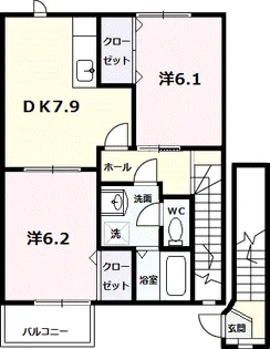 イーストサイドレジデンス【2階】の間取り