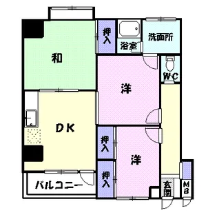 双葉ハイム一条【4階】の間取り