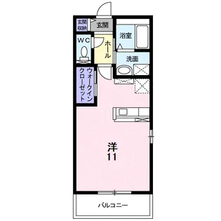 アプローズ【201号室】の間取り