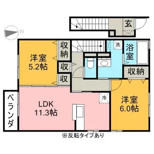 コートヤードD【2階】の間取り