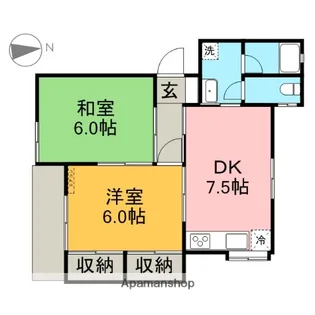 アザレヤサンハイムD【202号室】の間取り