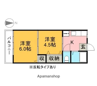 カーサー宇都宮【205号室】の間取り