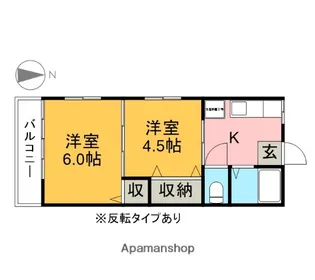カーサー宇都宮【206号室】の間取り
