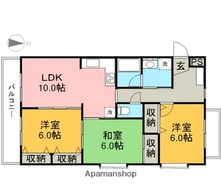 ブリックハウス【201号室】の間取り