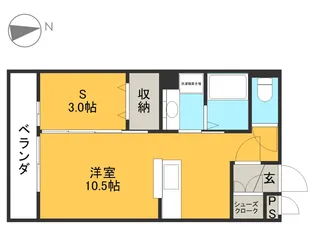モンテ・シャルム【102号室】の間取り