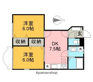 コーポエステル【1階】の間取り