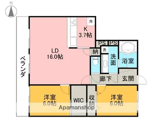 サーパス元今泉中央【702号室】の間取り