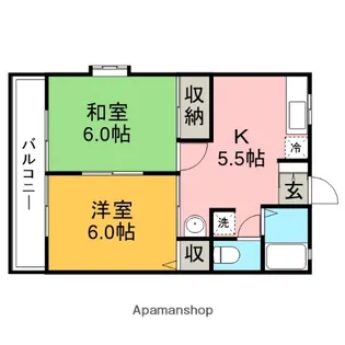 グリーンフラットB【103号室】の間取り
