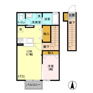 クレストコートT Ⅱ【2階】の間取り