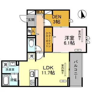 DーBLANC【3階】の間取り