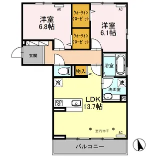 ルミエール中今泉【3階】の間取り