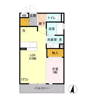 クレストコート B【3階】の間取り