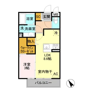 イーストコート A【1階】の間取り
