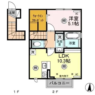 カーサ クラシオン B【2階】の間取り