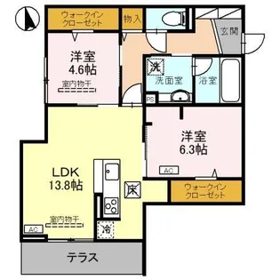 DーGLANZ EAST【1階】の間取り