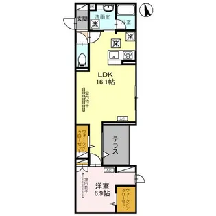 DーGLANZ EAST【1階】の間取り