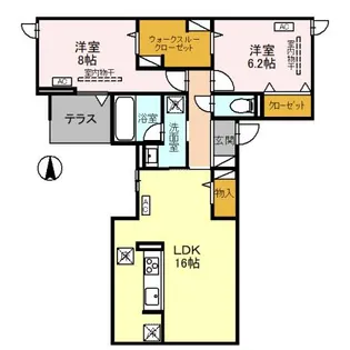 DーGLANZ WEST【1階】の間取り