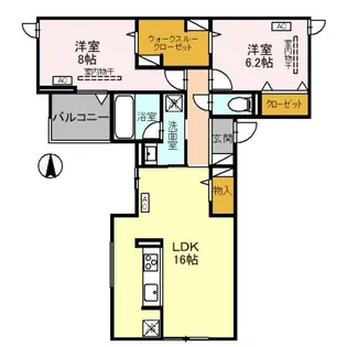 DーGLANZ WEST【2階】の間取り