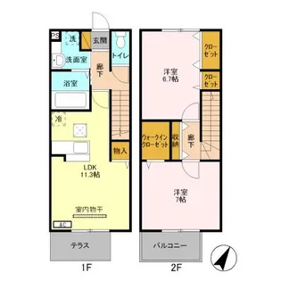 クエスタ【102号室】の間取り