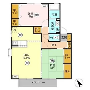 コーポセブン A【2階】の間取り
