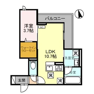 DーGLANZ宿郷【1階】の間取り