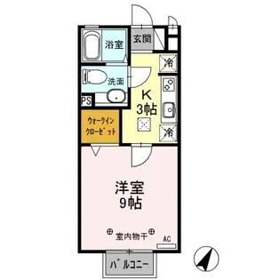 メルベーユ B【1階】の間取り