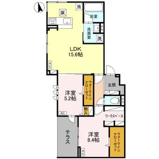 LUGAR宿郷【1階】の間取り