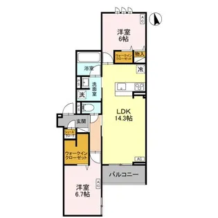 LUGAR宿郷【3階】の間取り