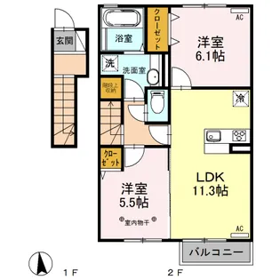 コートヤードE【2階】の間取り