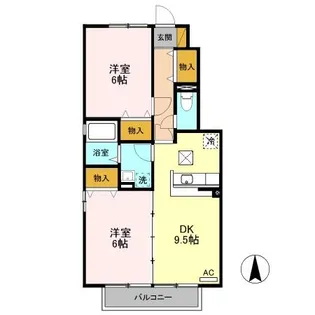 プランドール陽東 A【1階】の間取り