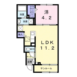 ゆいの杜5丁目アパート【1階】の間取り