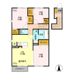 カーサ トラディシオン B【2階】の間取り