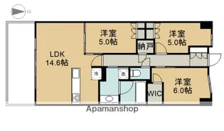 ブランシエラ宇都宮駅東公園前【703号室】の間取り