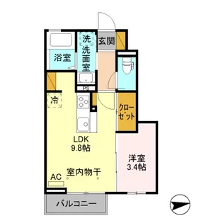オーキッドゆいの杜【1階】の間取り