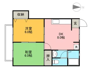 リバーハイツⅡ【202号室】の間取り