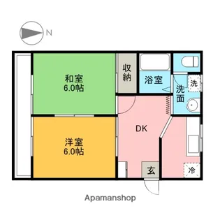サンヴィレッジPARTⅠ【203号室】の間取り