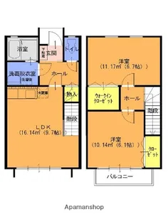 パーフェクトハウス大沼田AB【B3号室】の間取り