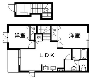 アンソレイエB【2階】の間取り