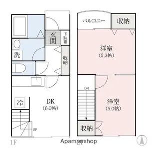 ラ・オーヴェル プロヴァンス【B202号室】の間取り