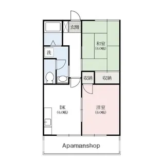 アークフラット【203号室】の間取り